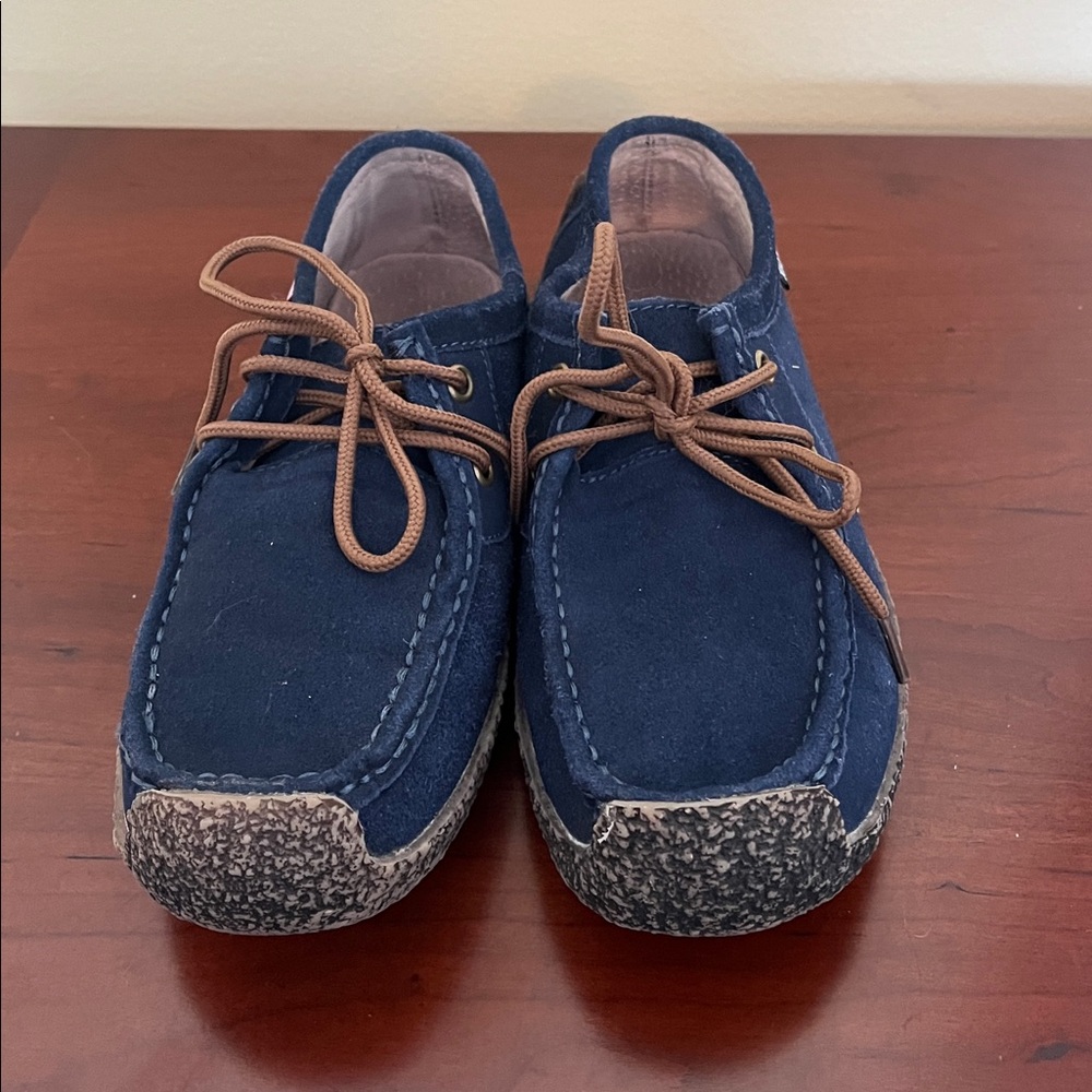 ‼️ Size 6, Xui Xian Navy Blue Suede Loafer, Rubber Sole, Moccasins, Boat Shoe - Picture 2 of 6